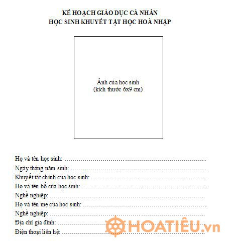  Kế hoạch giáo dục trẻ khuyết tật 