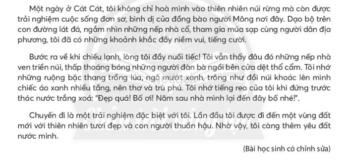 Viết bài văn kể lại một chuyến đi đáng nhớ của em