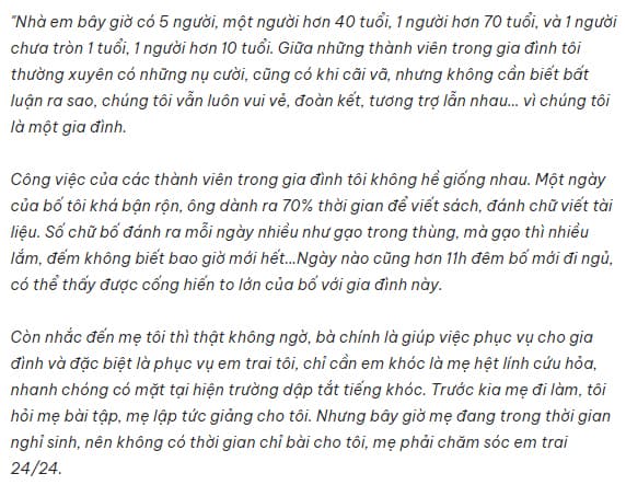 Bài văn kể về gia đình em
