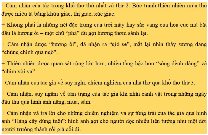 Hệ thống luận điểm, lí lẽ của văn bản Thiên nhiên và hồn người lúc sang thu
