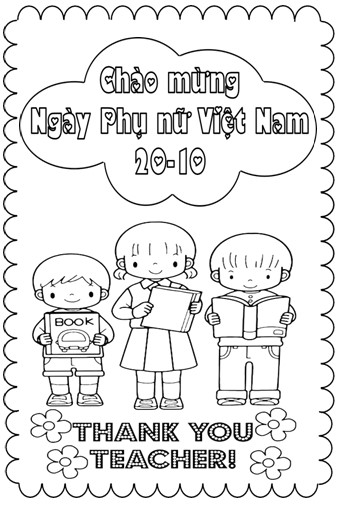 Tranh tô màu thiệp 20/10