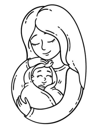 Tranh tô màu 20/10 mẹ và bé