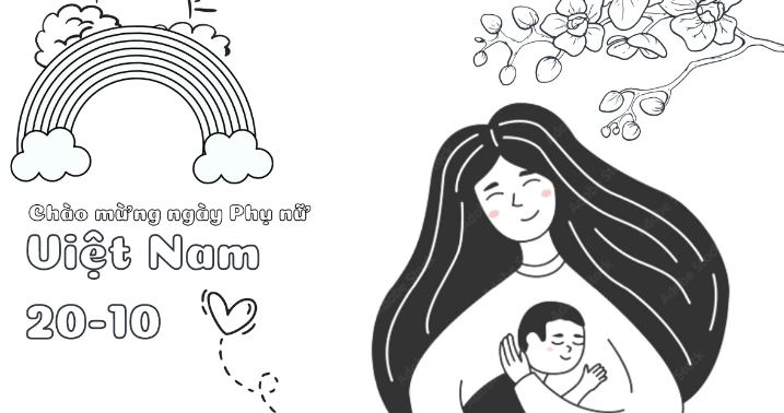 Tranh tô màu thiệp 20/10