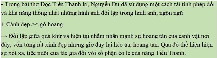 Phân tích tác dụng của nghệ thuật đối trong bài thơ Đọc Tiểu Thanh kí 