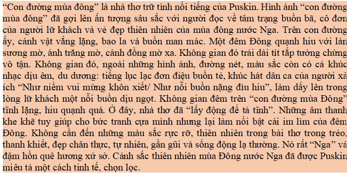 Kết nối đọc – viết bài Con đường mùa đông