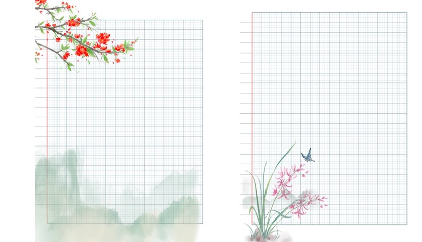 Mẫu giấy hoa luyện viết chữ đẹp