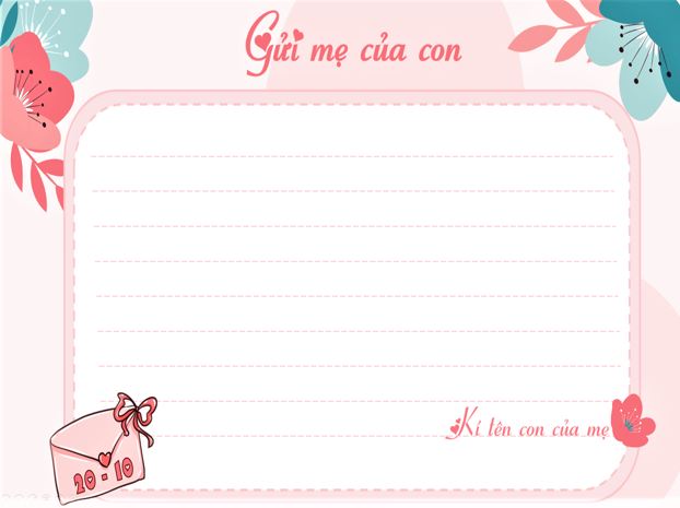 Thiệp 20/10 tặng mẹ