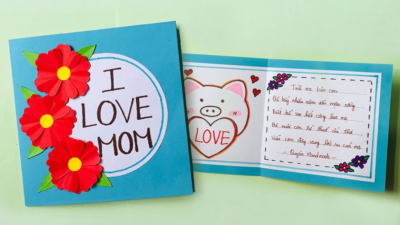 Thiệp handmade 20/10 tặng mẹ