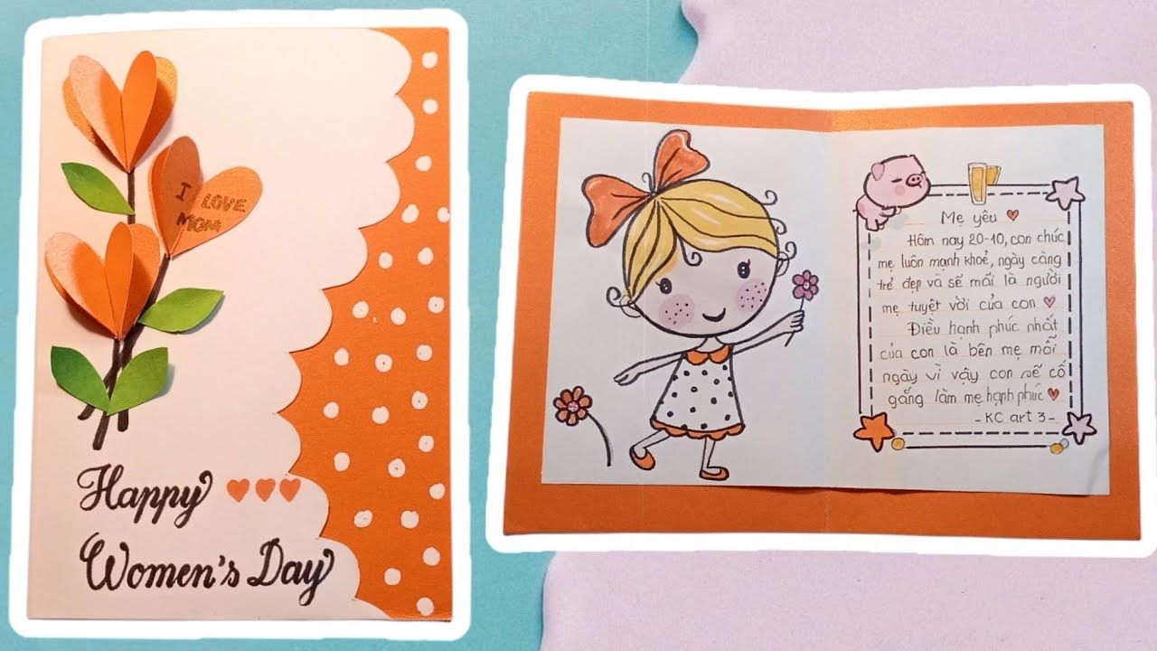 Một số mẫu thiệp 20/10 thủ công dễ làm nhất