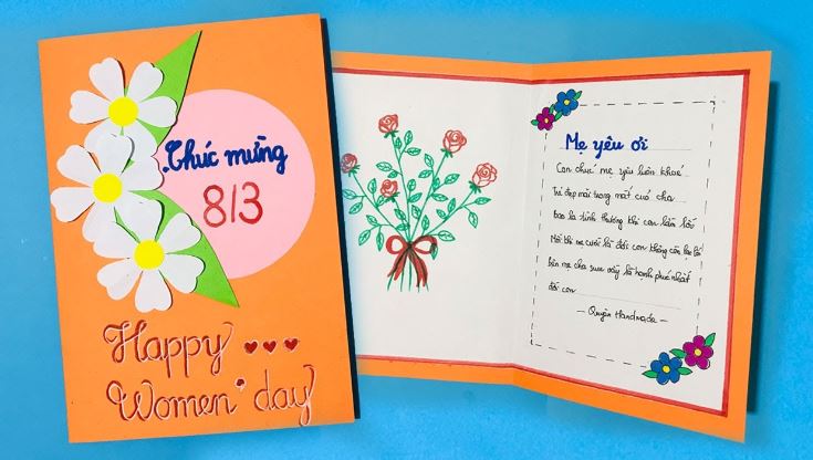 Một số mẫu thiệp 20/10 thủ công dễ làm nhất