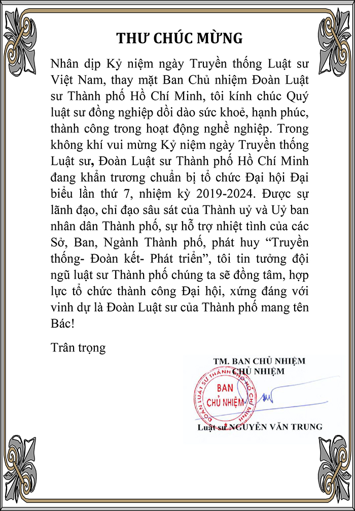 Thiệp chúc mừng Ngày truyền thống Luật sư Việt Nam 10/10