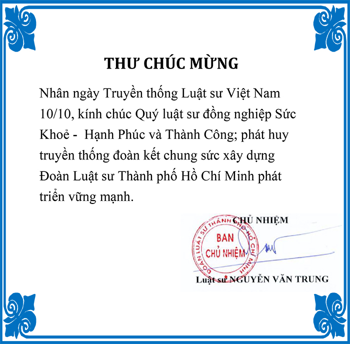 Thiệp chúc mừng Ngày truyền thống Luật sư Việt Nam 10/10