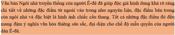 Tóm tắt Ngôi nhà truyền thống của người Ê-đê