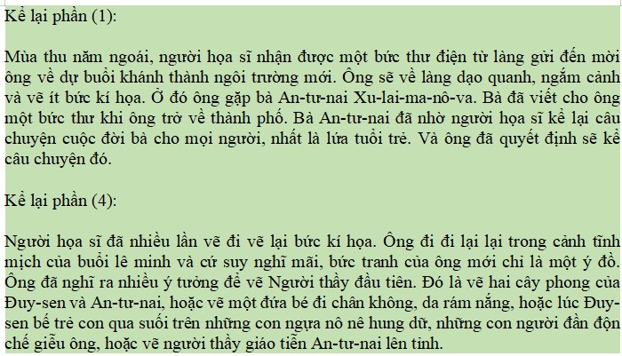 Viết kết nối với đọc bài Người thầy đầu tiên trang 71