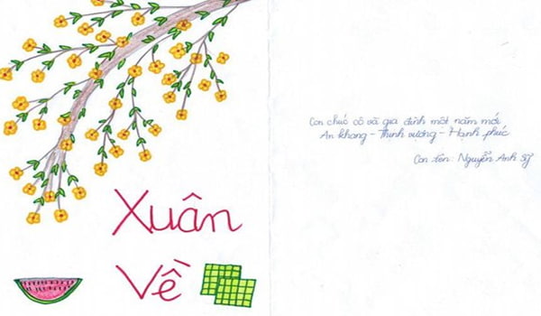  Viết thiệp chúc mừng năm mới cho người thân