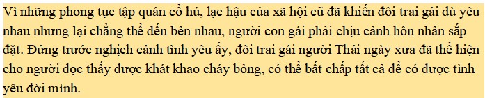 Từ văn bản Lời tiễn dặn, bạn có suy nghĩ gì về khát khao đoàn tụ của đôi trai gái người Thái ngày xưa?