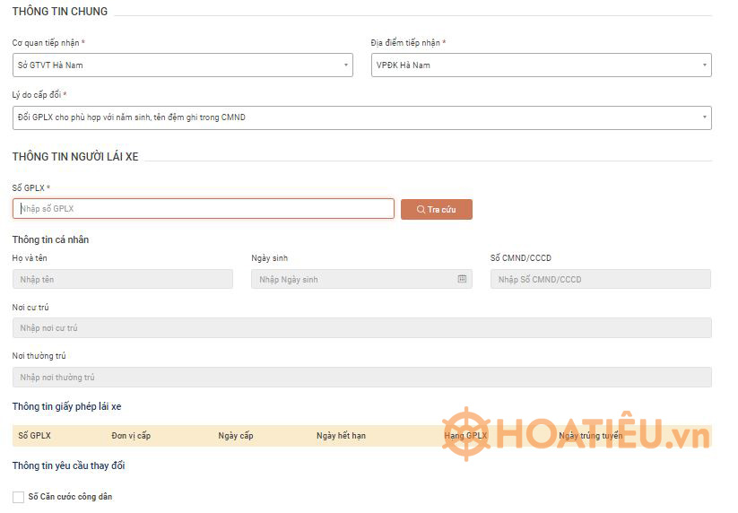 Hướng dẫn đổi giấy phép lái xe qua mạng