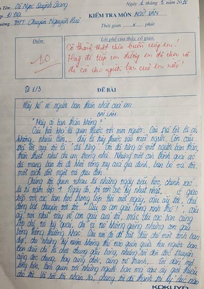  Bài văn kể về bạn thân điểm 10 