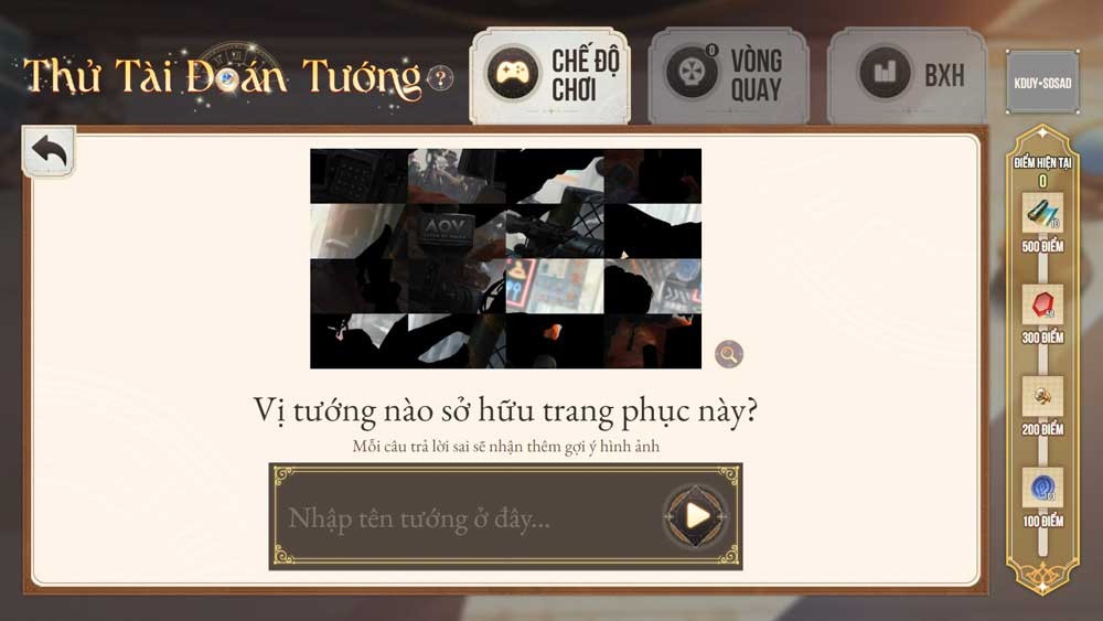 Đáp án thử tài đoán tướng Liên quân ngày 20/10