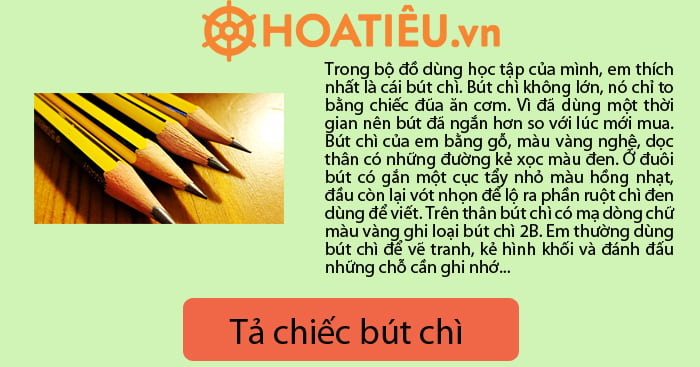 Tả bút chì lớp 2	