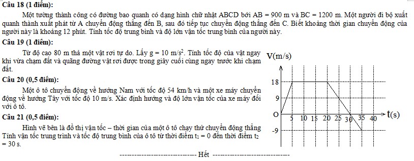 Đề thi giữa kì 1 Vật lí 10 KNTT