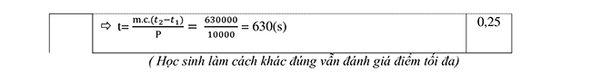 Đáp án đề thi giữa học kì 1 Vật lí 9