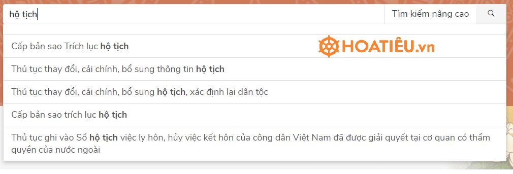 Các bước đăng ký hộ tịch online