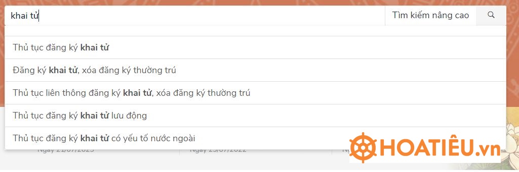 Các bước đăng ký hộ tịch online