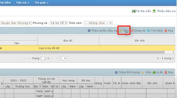 Mẫu phiếu điều tra phổ cập giáo dục - chống mù chữ