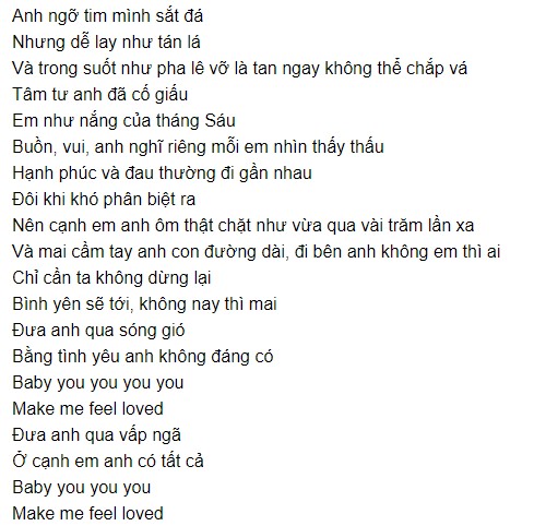 Lời bài hát Make Me Feel Binz