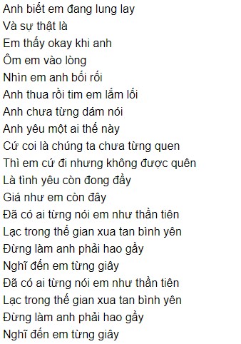 Lời bài hát Từng Quen Wren Evans