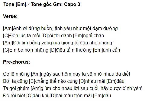 Gặp Lại Năm Ta 60 hợp âm chuẩn