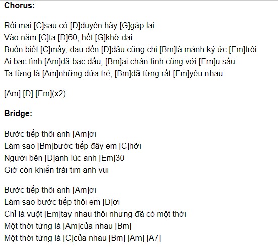 Hợp âm Gặp Lại Năm Ta 60 