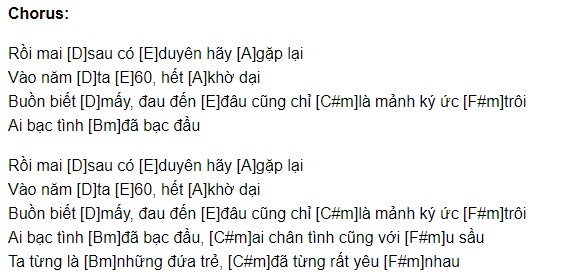 Gặp Lại Năm Ta 60 hợp âm