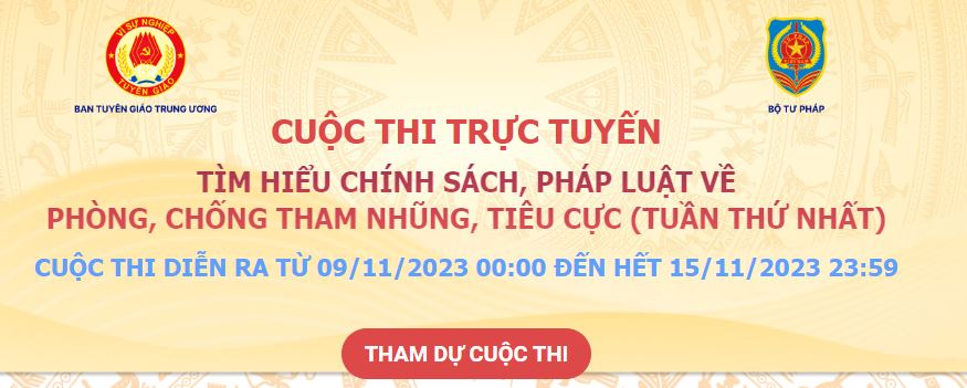 Đáp án thi trực tuyến Tìm hiểu chính sách, pháp luật về phòng chống tham nhũng, tiêu cực
