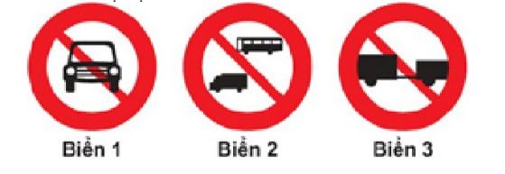 Biển nào cấm các loại xe cơ giới đi vào trừ xe gắn máy, xe mô tô hai bánh và các loại xe ưu tiên theo luật định?