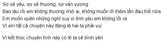 Vì em tất cả lời