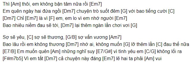 Vì em tất cả hợp âm