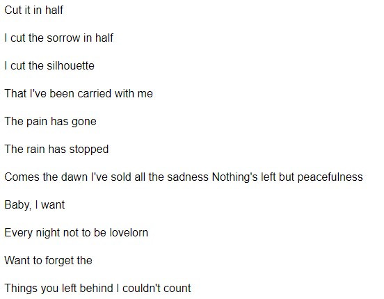 Lời bài hát Cắt đôi nỗi sầu Tiếng Anh