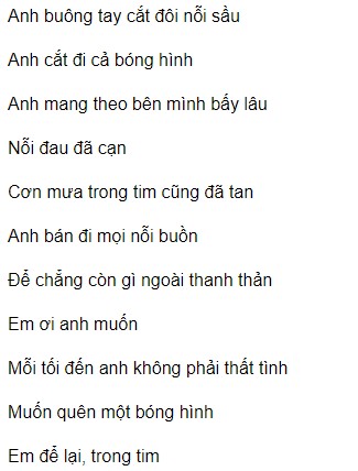 Lời bài hát Cắt đôi nỗi sầu