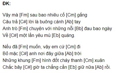 Câu Trả Lời Là Buông Tay Hợp âm chuẩn