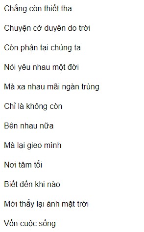 Lời bài hát Duyên Do Trời, Phận Tại Ta Voi Bản Đôn