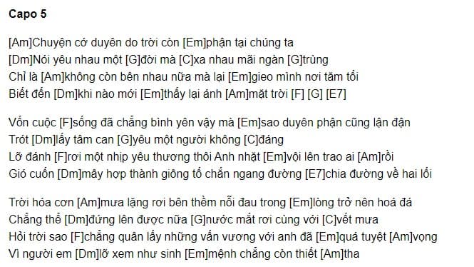 Duyên Do Trời Phận Tại Ta hợp âm