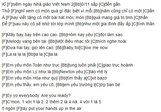 Em yêu thầy cô trường lớp bạn bè hợp âm chuẩn