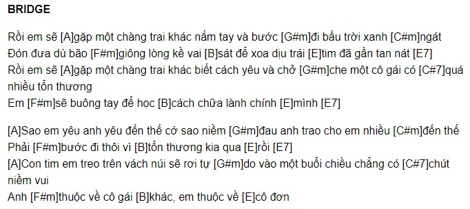 Em Sẽ Gặp Một Chàng Trai Khác hợp âm chuẩn