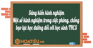 SKKN Một số kinh nghiệm trong việc phòng chống bạo lực học đường đối với học sinh THCS