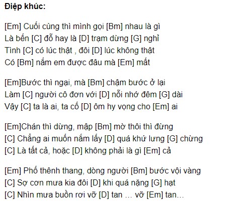 Tất Cả Hoặc Không Là Gì Cả Hợp âm