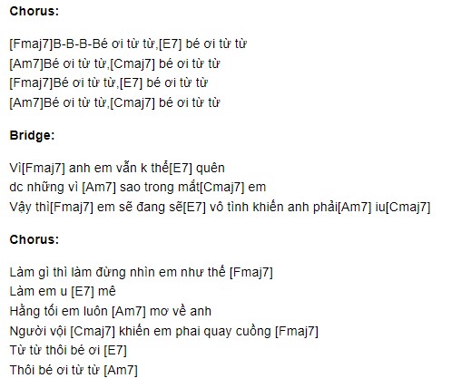 Bé Ơi Từ Từ Wren Evans hợp âm