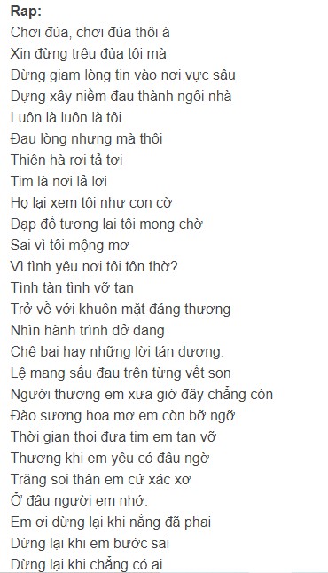 lyric Lệ Lưu Ly