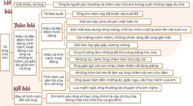 Sơ đồ tư duy Tả ông của em